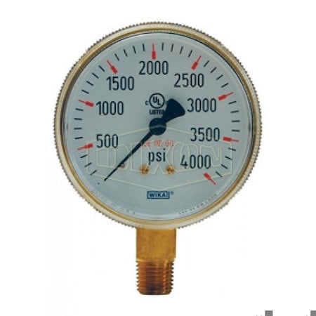Dixon Welding Gauge, 0 to 60 psi, 1/4 in Connection, 2-1/2 in Dial, +/- 3-2-3 % GBRW60